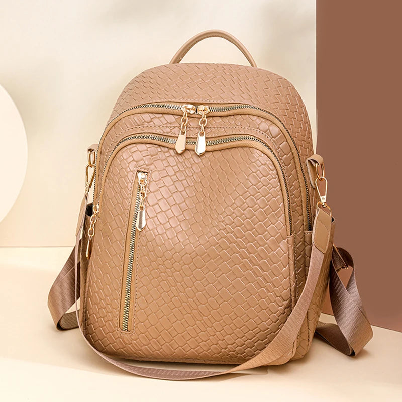 High Quality Fashion female Backpack Large Capacity Vintage Book pack Luxury Designer Teenage Girls Travel Rucksack School Bags