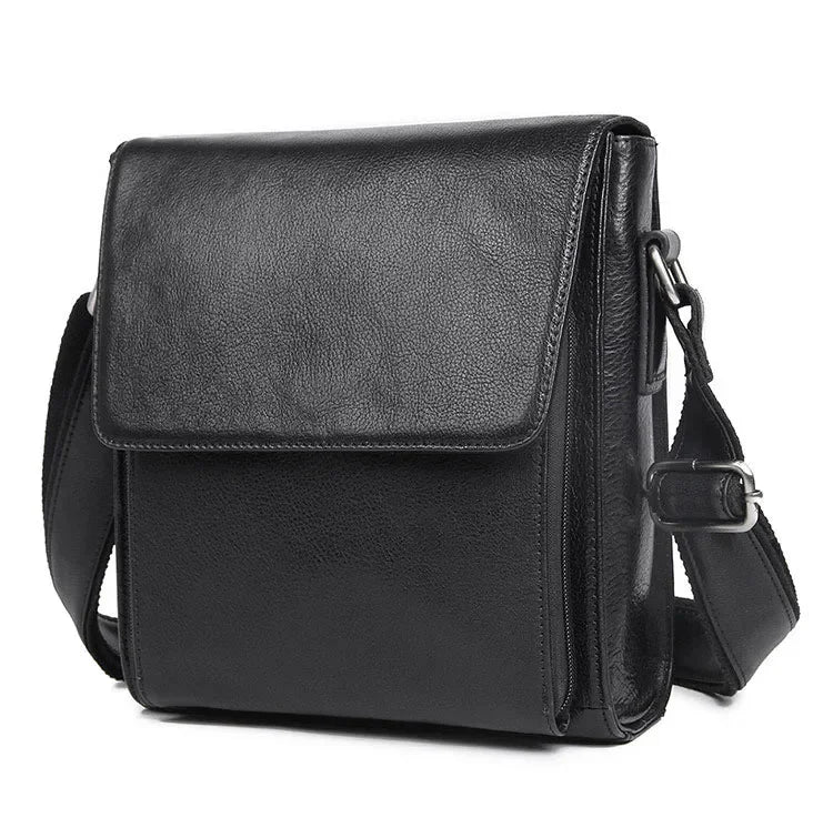 High Quality Flap Crazy Horse Shoulder Men Genuine Crossbody Bag Male Real Leather Travel Handbag Totes