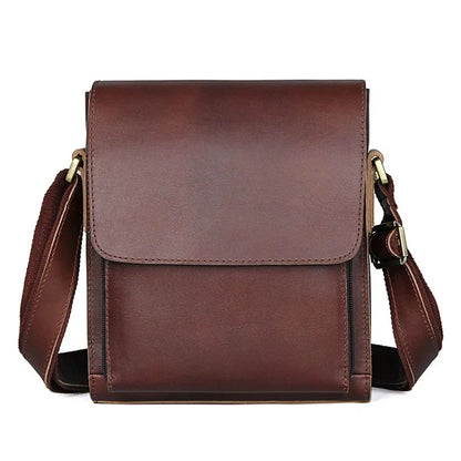 High Quality Flap Crazy Horse Shoulder Men Genuine Crossbody Bag Male Real Leather Travel Handbag Totes