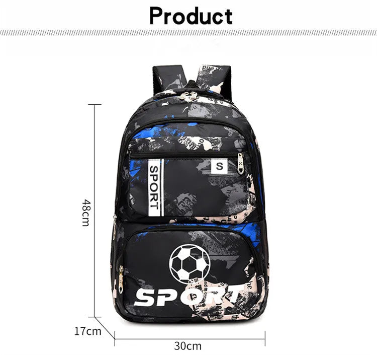 High Quality Football Print Backpacks For Teenage Girls Boys Laptop Backpack Kids Book Bags Polyester Fashion Big School Bags