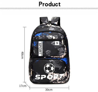 High Quality Football Print Backpacks For Teenage Girls Boys Laptop Backpack Kids Book Bags Polyester Fashion Big School Bags