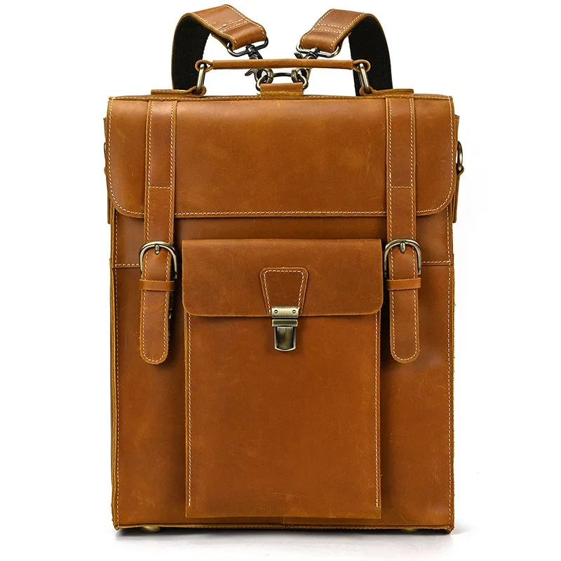 High Quality For Men Women Genuine Leather Shoool Backpack Girls Boys Day Travel Bag