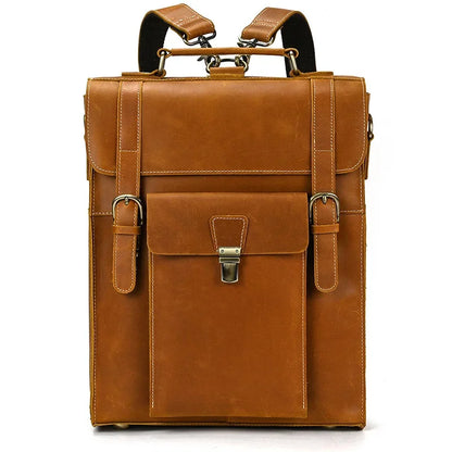 High Quality For Men Women Genuine Leather Shoool Backpack Girls Boys Day Travel Bag