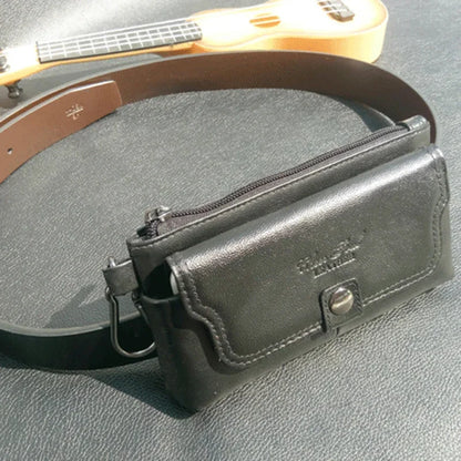 High Quality Genuine Leather Belt Hip Fanny Pack Cowhide Purse Skin Hook Bum Pouch Men's Cell Phone Case Cigarette Waist Bag