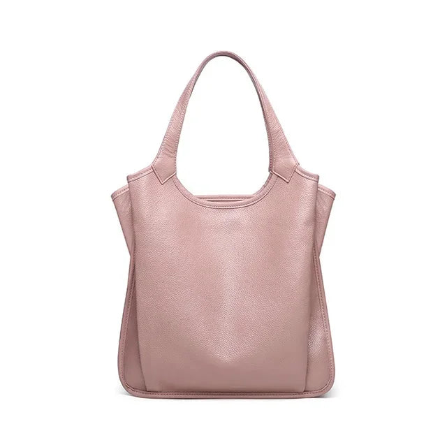 High Quality Genuine Leather Compartments Large Bag Women 100% Natural Cowhide Shoulder Shopping Bag, Fashion for Girl