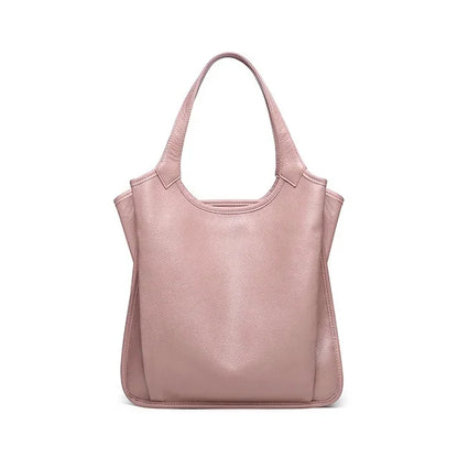High Quality Genuine Leather Compartments Large Bag Women 100% Natural Cowhide Shoulder Shopping Bag, Fashion for Girl