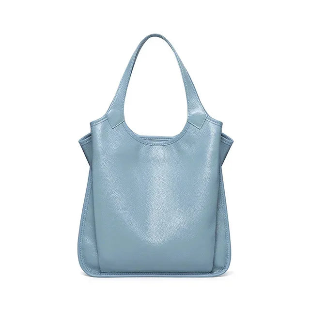 High Quality Genuine Leather Compartments Large Bag Women 100% Natural Cowhide Shoulder Shopping Bag, Fashion for Girl
