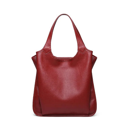 High Quality Genuine Leather Compartments Large Bag Women 100% Natural Cowhide Shoulder Shopping Bag, Fashion for Girl