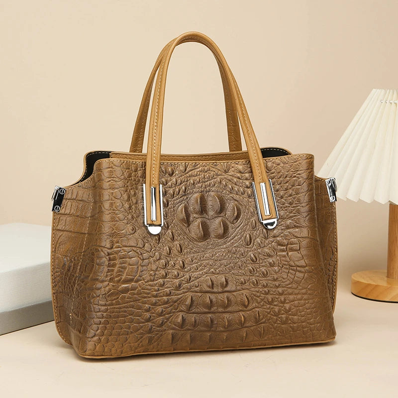 High Quality Genuine Leather Crossbody Bags For Women 2023 Designer Crocodile Cow Leather Women's Tote Bag Female Messenger Sac