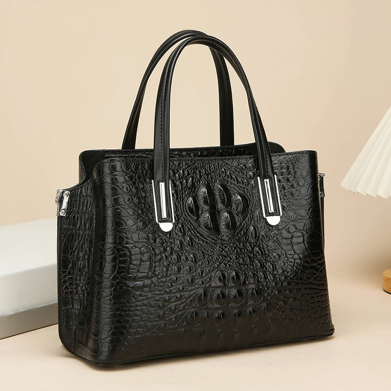 High Quality Genuine Leather Crossbody Bags For Women 2023 Designer Crocodile Cow Leather Women's Tote Bag Female Messenger Sac