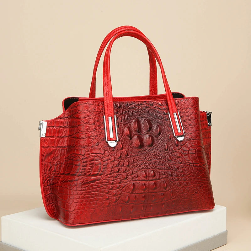 High Quality Genuine Leather Crossbody Bags For Women 2023 Designer Crocodile Cow Leather Women's Tote Bag Female Messenger Sac