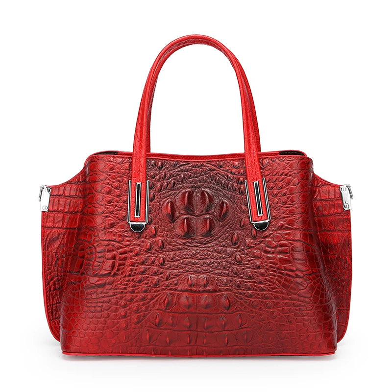 High Quality Genuine Leather Crossbody Bags For Women 2023 Designer Crocodile Cow Leather Women's Tote Bag Female Messenger Sac