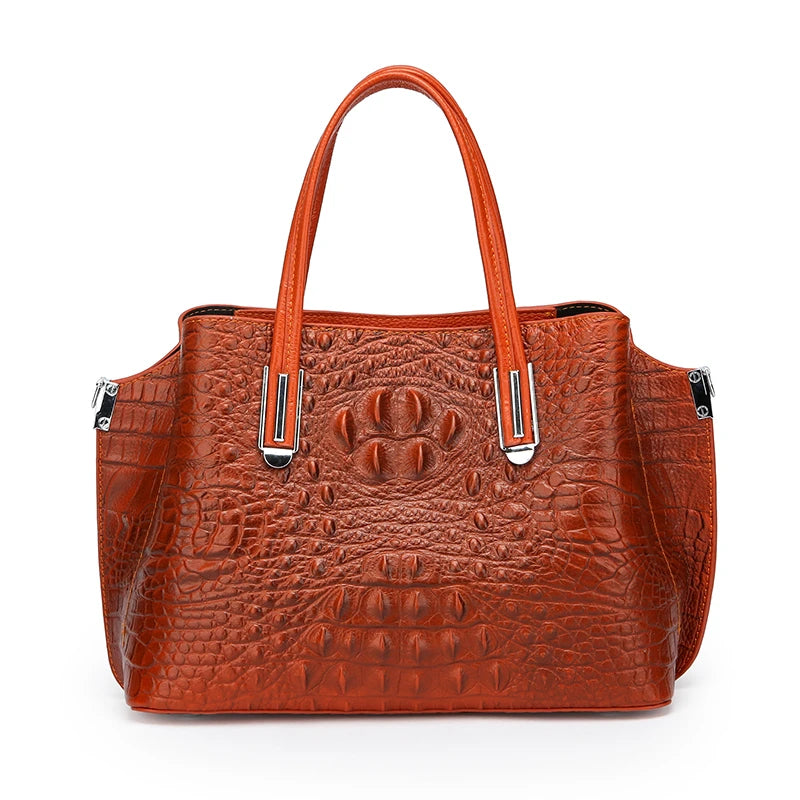 High Quality Genuine Leather Crossbody Bags For Women 2023 Designer Crocodile Cow Leather Women's Tote Bag Female Messenger Sac