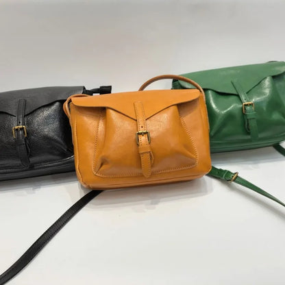 High Quality Genuine Leather Crossbody Message Bag Casual Commuter Al-match Large Capacity Chest Bag2024 New Luxury Bolsas