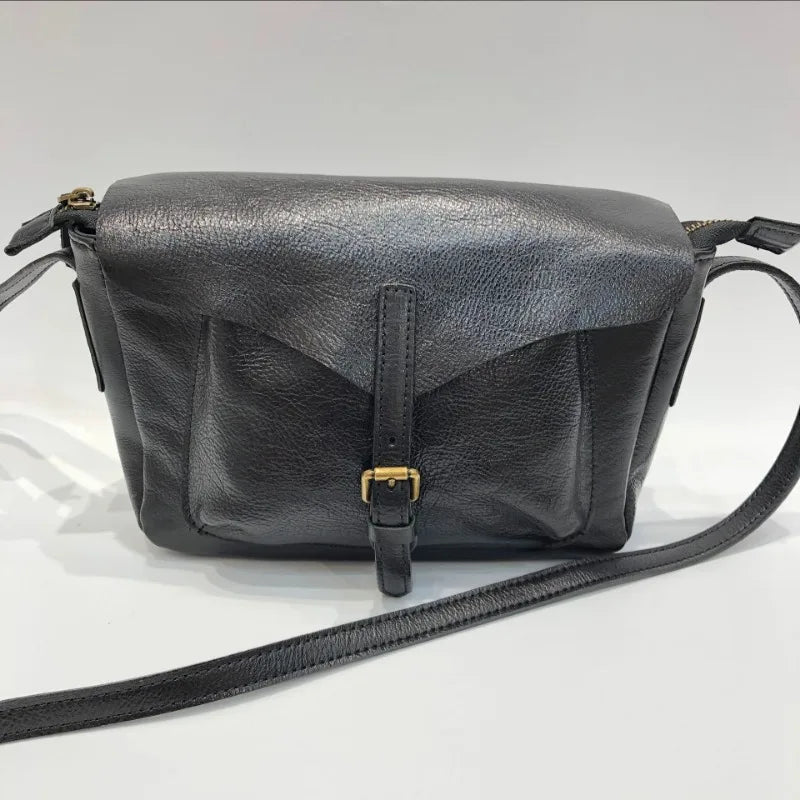 High Quality Genuine Leather Crossbody Message Bag Casual Commuter Al-match Large Capacity Chest Bag2024 New Luxury Bolsas