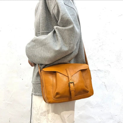 High Quality Genuine Leather Crossbody Message Bag Casual Commuter Al-match Large Capacity Chest Bag2024 New Luxury Bolsas