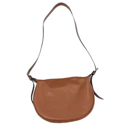 High Quality Genuine Leather Crossbody Saddle Bag Fashion Commuter All-match Solid Shoulder Bags Large Capacity Zipper Handbags