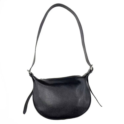 High Quality Genuine Leather Crossbody Saddle Bag Fashion Commuter All-match Solid Shoulder Bags Large Capacity Zipper Handbags