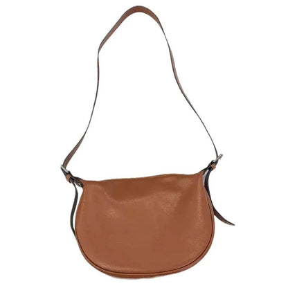 High Quality Genuine Leather Crossbody Saddle Bag Fashion Commuter All-match Solid Shoulder Bags Large Capacity Zipper Handbags