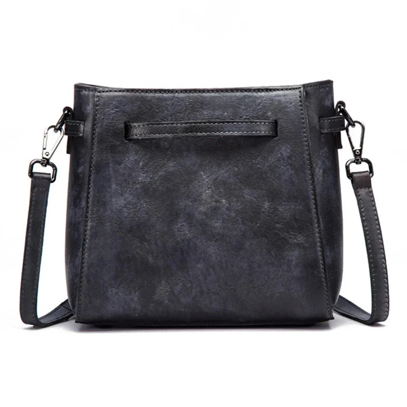 High Quality Genuine Leather Flap Cross Body Bag Brush Color Retro Pouch Leisure Cowhide Small Women Shoulder Messenger Bags