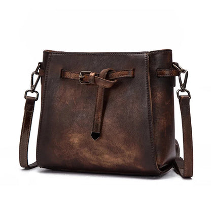 High Quality Genuine Leather Flap Cross Body Bag Brush Color Retro Pouch Leisure Cowhide Small Women Shoulder Messenger Bags