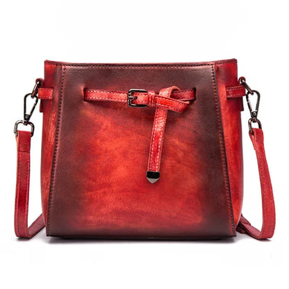 High Quality Genuine Leather Flap Cross Body Bag Brush Color Retro Pouch Leisure Cowhide Small Women Shoulder Messenger Bags
