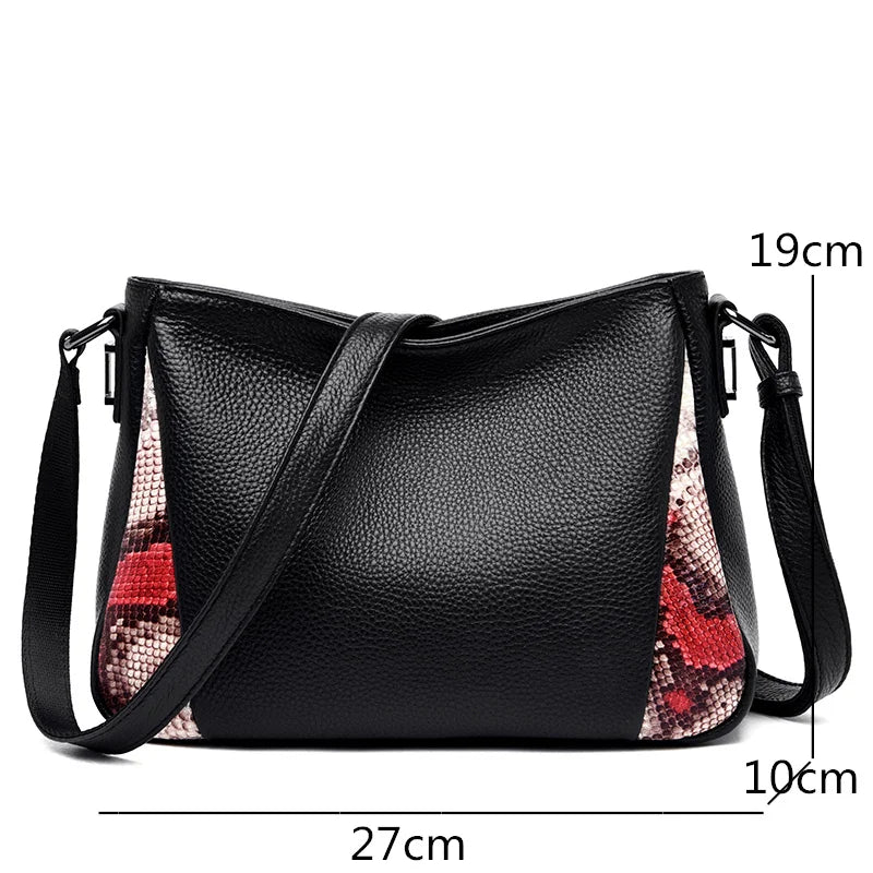 High Quality Genuine Leather Large Capacity Shoulder Crossbody Bags for Women Luxury Cow Leather Handbags Lady Bucket Bag Purses