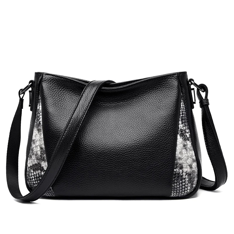 High Quality Genuine Leather Large Capacity Shoulder Crossbody Bags for Women Luxury Cow Leather Handbags Lady Bucket Bag Purses