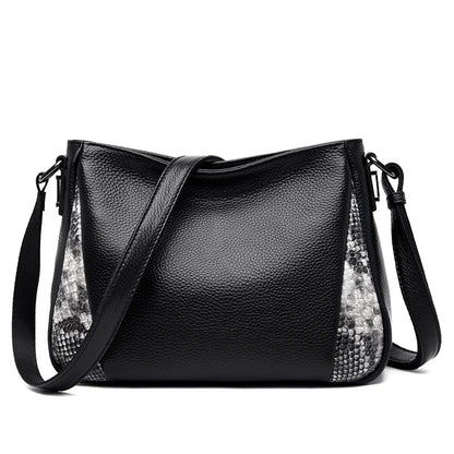 High Quality Genuine Leather Large Capacity Shoulder Crossbody Bags for Women Luxury Cow Leather Handbags Lady Bucket Bag Purses