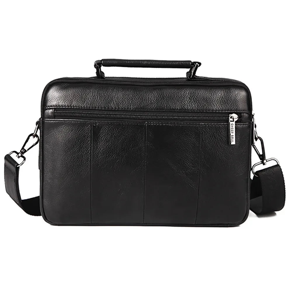 High Quality Genuine Leather Men Business Shoulder Bag Famous Brand Cross Body Messenger Bags Cowhide Handbag Tote Briefcase New