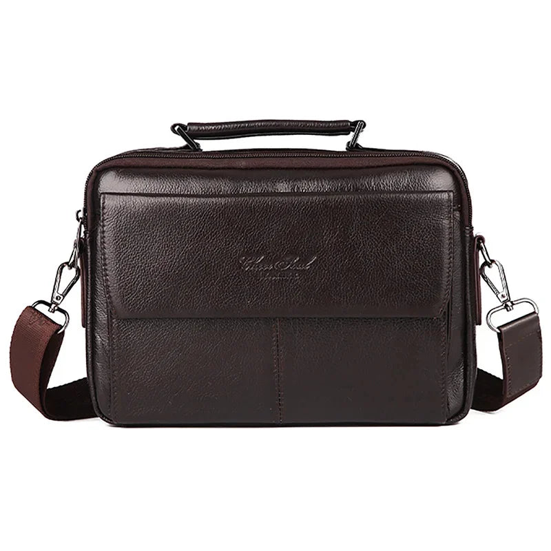 High Quality Genuine Leather Men Business Shoulder Bag Famous Brand Cross Body Messenger Bags Cowhide Handbag Tote Briefcase New