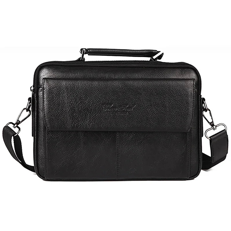 High Quality Genuine Leather Men Business Shoulder Bag Famous Brand Cross Body Messenger Bags Cowhide Handbag Tote Briefcase New