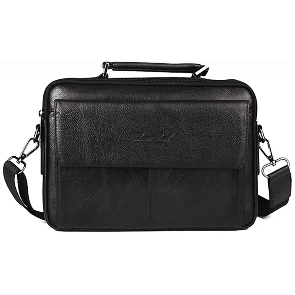 High Quality Genuine Leather Men Business Shoulder Bag Famous Brand Cross Body Messenger Bags Cowhide Handbag Tote Briefcase New