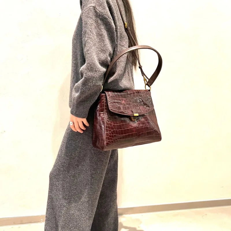High Quality Genuine Leather Message Bagcommuter All-match Practical Large Capacity Shoulder Bag Vintage Luxury Bolsas Mujer