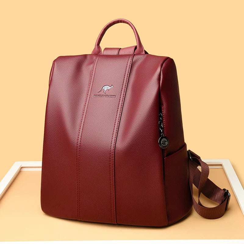High Quality Genuine Leather Women Backpack Fashion Luxury Ladies Travel Knapsack Girls Shoulder School Bags Cowhide Sac Mochila