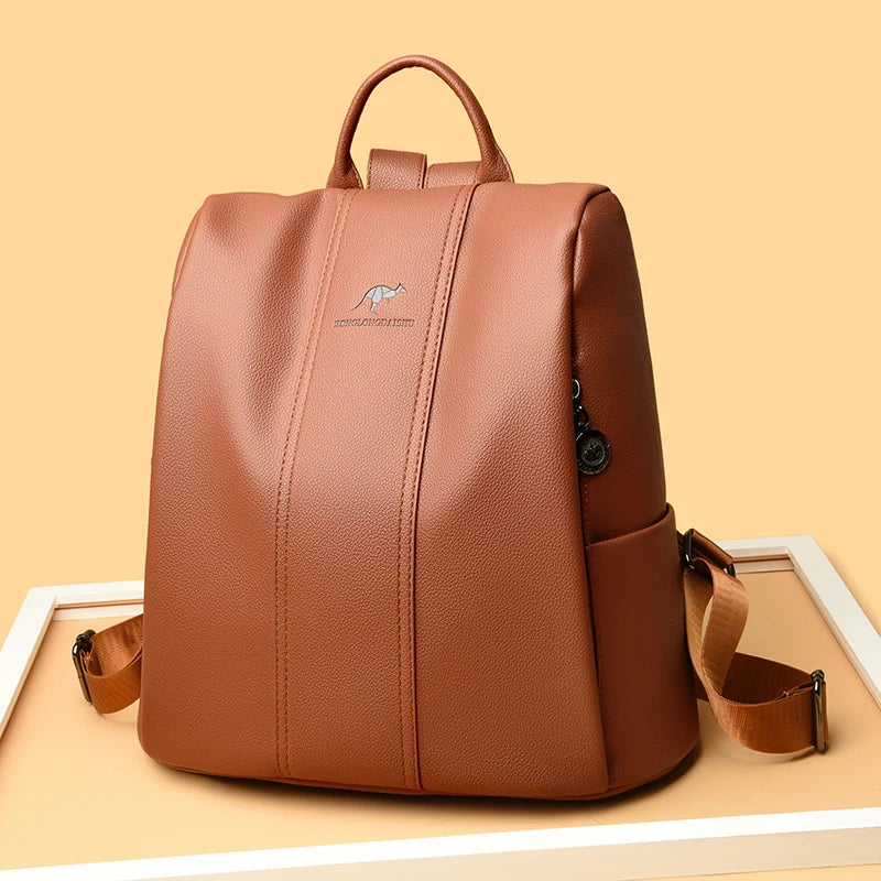 High Quality Genuine Leather Women Backpack Fashion Luxury Ladies Travel Knapsack Girls Shoulder School Bags Cowhide Sac Mochila