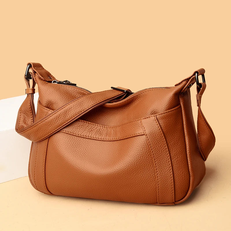 High Quality Genuine Leather Women Shoulder Bag Designer High Capacity Handbag Travel Luxury Hand Bag Female Large Messenger Bag