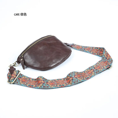 High Quality Genuine Leather Women's Crossbody Bag Streetwear Soft Zipper Half Moon Bags Female Autumn Winter Vintage Bolsos