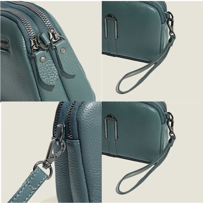 High Quality Genuine Leather Women's Handbags Bag for Woman 2023 Luxury Cow Leather Female Shoulder Crossbody Clutch Phone Bags