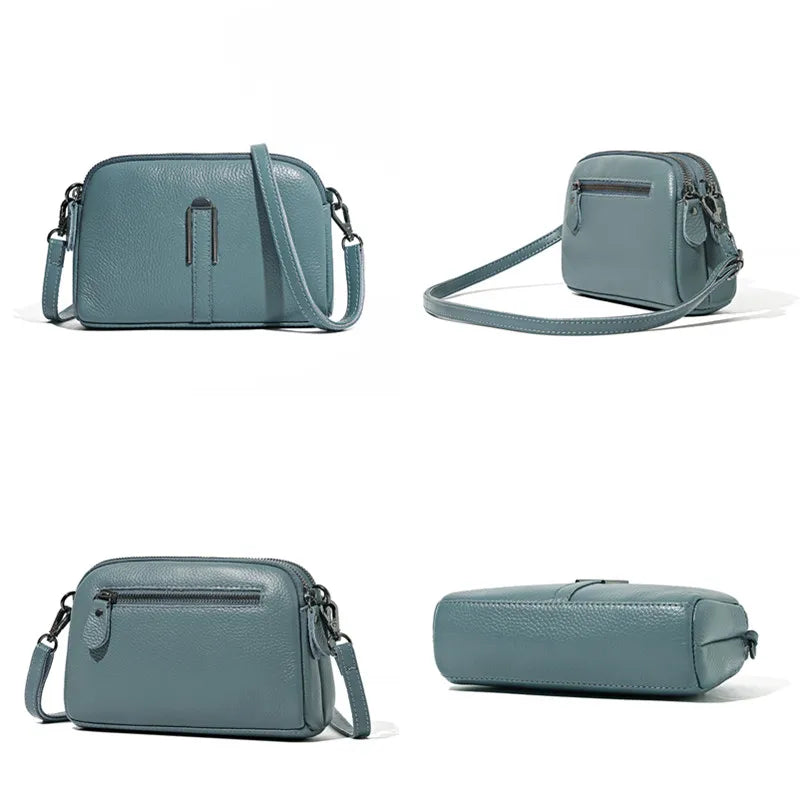 High Quality Genuine Leather Women's Handbags Bag for Woman 2023 Luxury Cow Leather Female Shoulder Crossbody Clutch Phone Bags