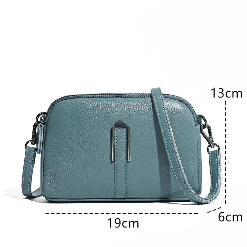 High Quality Genuine Leather Women's Handbags Bag for Woman 2023 Luxury Cow Leather Female Shoulder Crossbody Clutch Phone Bags