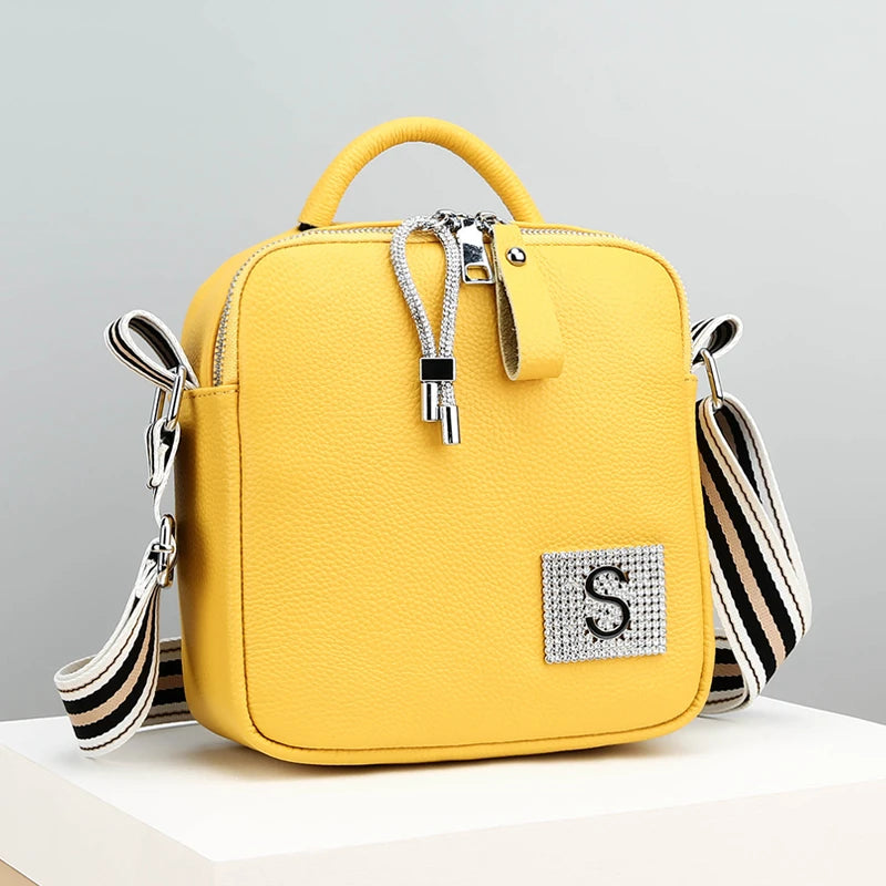 High Quality Genuine Leather Women's Shoulder Crossbody Sac Designer Solid Color Cowhide Female Messenger Handbag Women Tote bag