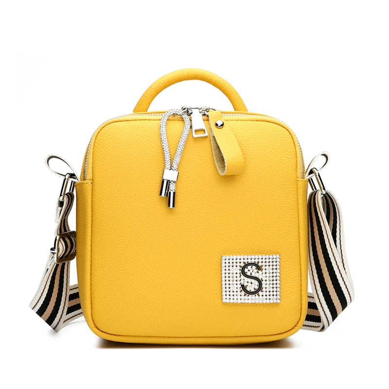 High Quality Genuine Leather Women's Shoulder Crossbody Sac Designer Solid Color Cowhide Female Messenger Handbag Women Tote bag
