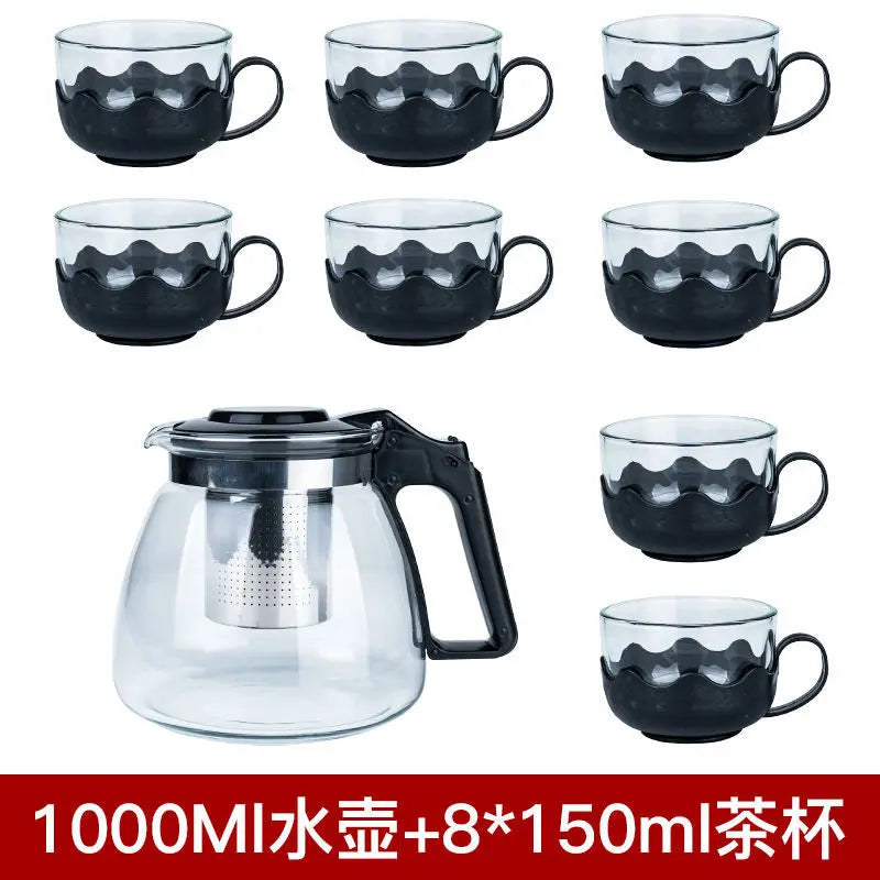 High Quality Heat Resistant Glass Tea Pot Chinese Teaware Kung Fu Tea Set Puer Kettle Coffee Glass Pot Convenient Office TeaPot