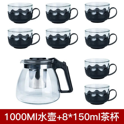 High Quality Heat Resistant Glass Tea Pot Chinese Teaware Kung Fu Tea Set Puer Kettle Coffee Glass Pot Convenient Office TeaPot