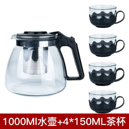 High Quality Heat Resistant Glass Tea Pot Chinese Teaware Kung Fu Tea Set Puer Kettle Coffee Glass Pot Convenient Office TeaPot