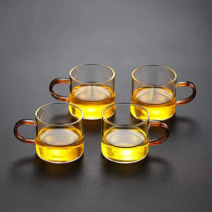 High Quality Heat-resistant Glass Tea Set Color Handle Tea Cup Flower Tea Pot Elegant Afternoon Tea Set Gaiwan Cups Mug Teapot