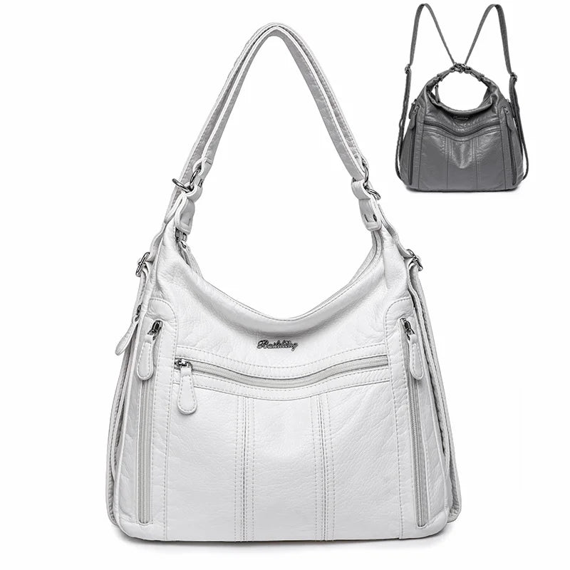 High Quality Large Capacity 3 In 1Women Backpack Luxury Soft Leather Shoulder Crossbody Bag For Women Fashion Ladies Handbag Sac