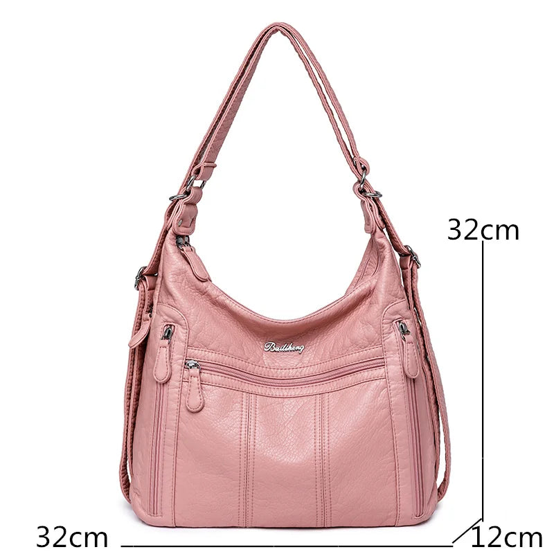 High Quality Large Capacity 3 In 1Women Backpack Luxury Soft Leather Shoulder Crossbody Bag For Women Fashion Ladies Handbag Sac