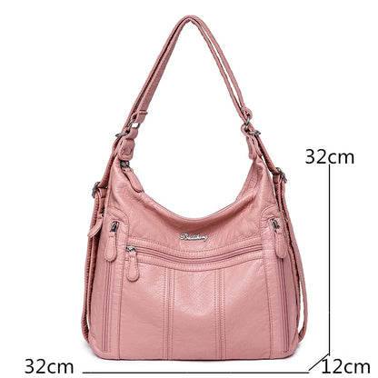 High Quality Large Capacity 3 In 1Women Backpack Luxury Soft Leather Shoulder Crossbody Bag For Women Fashion Ladies Handbag Sac